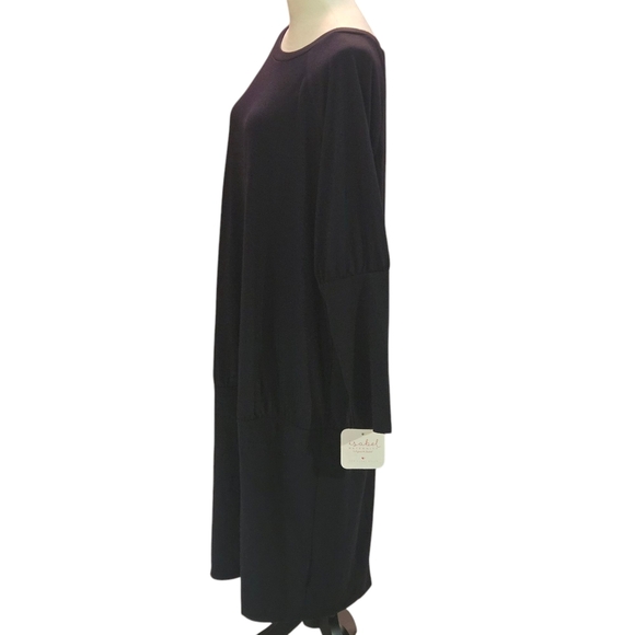 Ingrid & Isabel Maternity Black Sheath Dress with Raglan Long Sleeves Size XXL - Picture 2 of 15